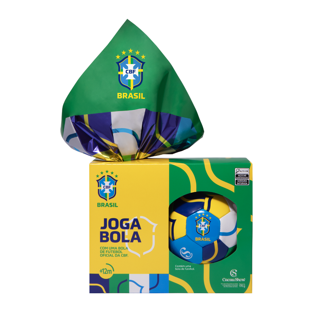 Ovo de Páscoa ao Leite Bola CBF Chocoesportes 170g, , large. image number 0